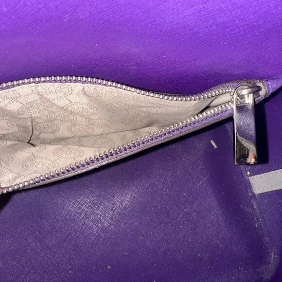Michael Kors Greenwich Saffiano Leather Bucket Bag Grey/Purple, Arm & Crossbody - Picture 9 of 15